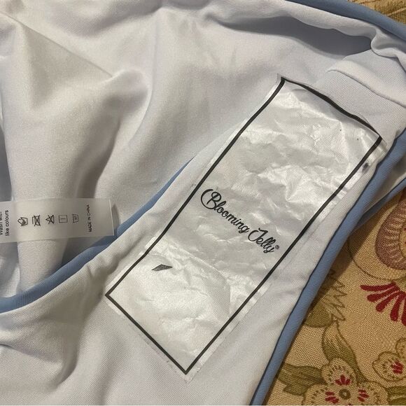 NEW Blooming Jelly Blue Cheeky High Cut High Leg String Bikini Bottom Large NWOT - Picture 6 of 6